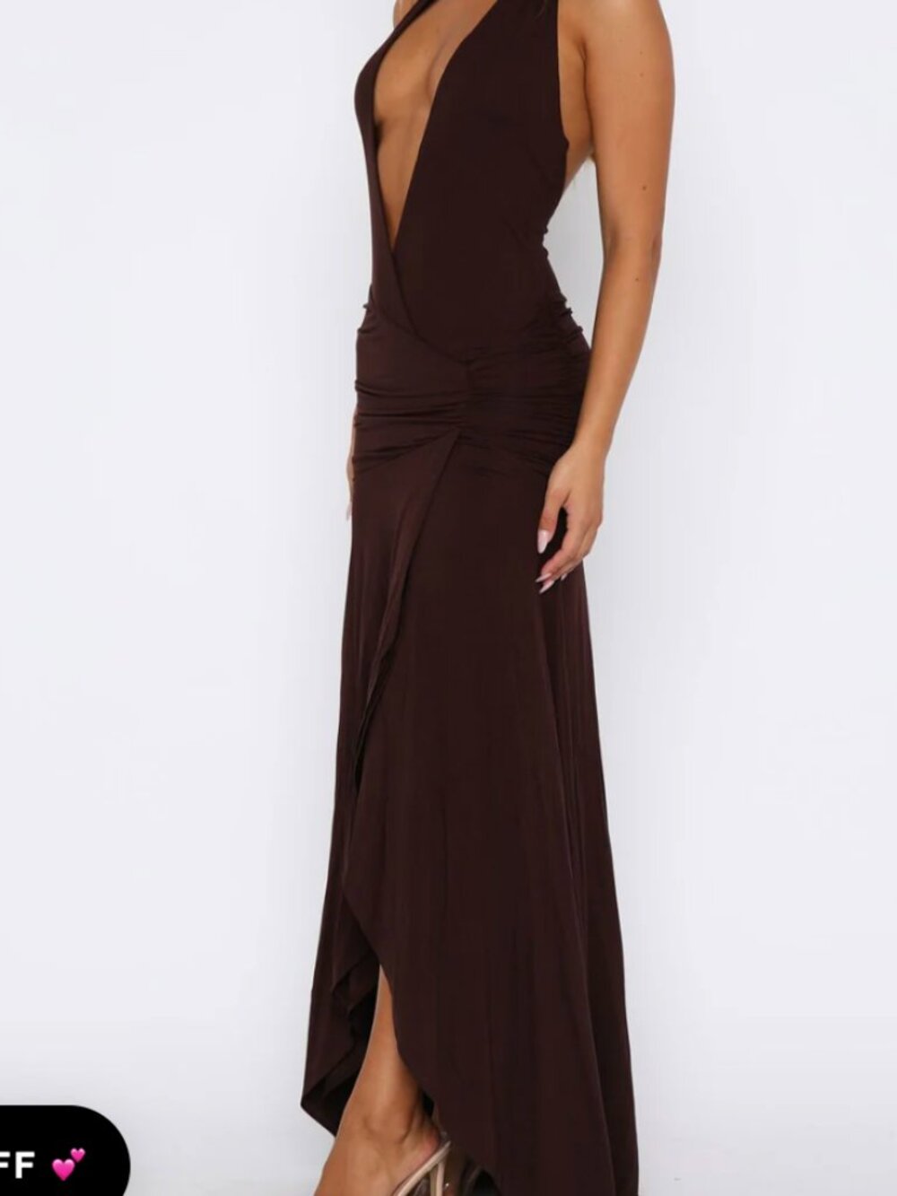 Grande Dame Maxi Dress Chocolate - Picture 2 of 4